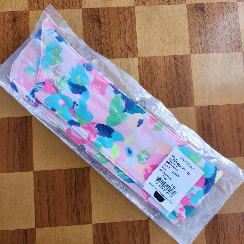 LILLY Pulitzer Pina Colada Club Head Wrap / Head Band / Hair Tie